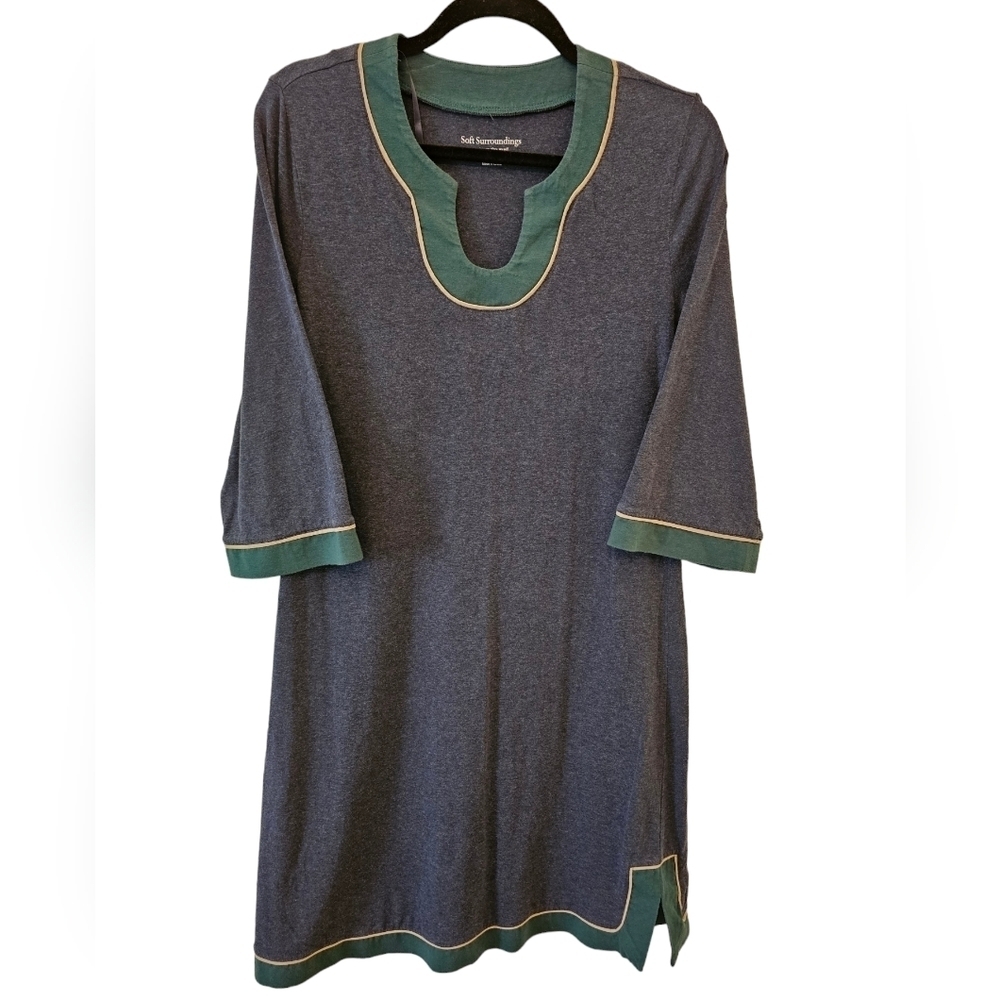 Soft Surroundings Medium Cotton Modal Blend 3/4 Sleeve Dress Boho
